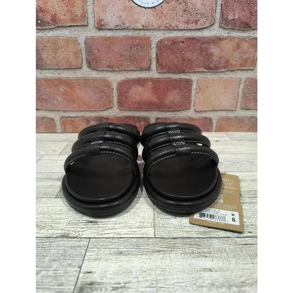 Olukai Tiare Slide Sandal Women's Size 6 Black Leather Strappy New With Tag - Picture 3 of 8